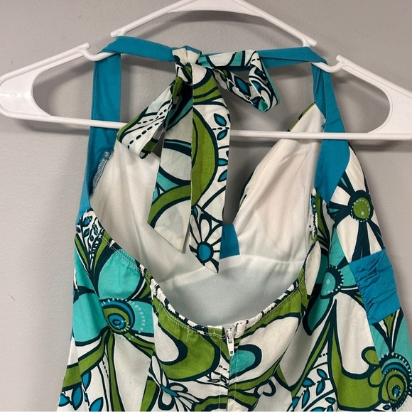 Trixxi Floral Halter Sundress Retro Flowers Party Resort Travel Y2K,  Belt,  7 - Picture 6 of 9